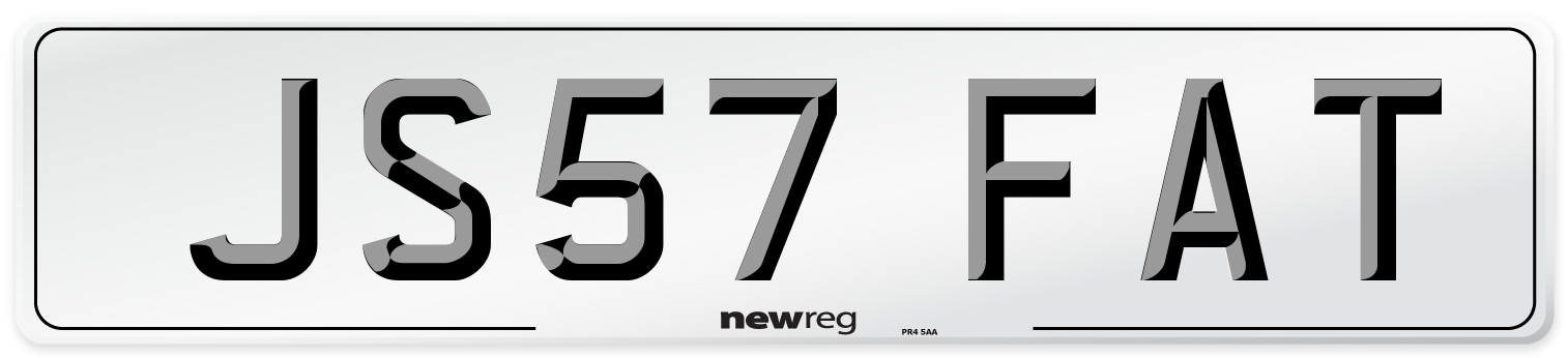JS57 FAT Number Plate from New Reg